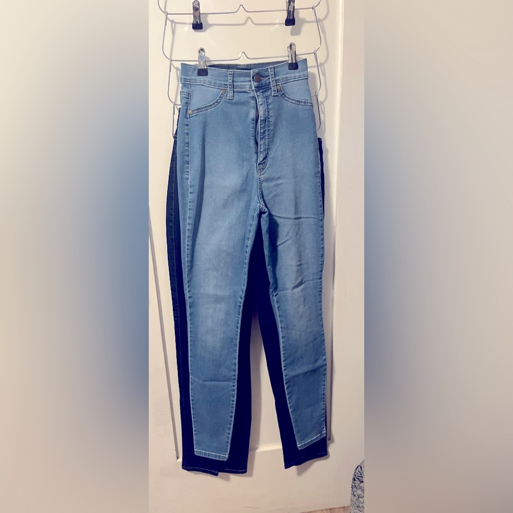 Fashion nova high waisted jeans light ones wore couple of times , dark ones new